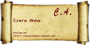Czere Anna névjegykártya